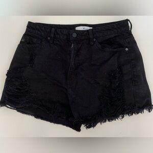 Black jean shorts